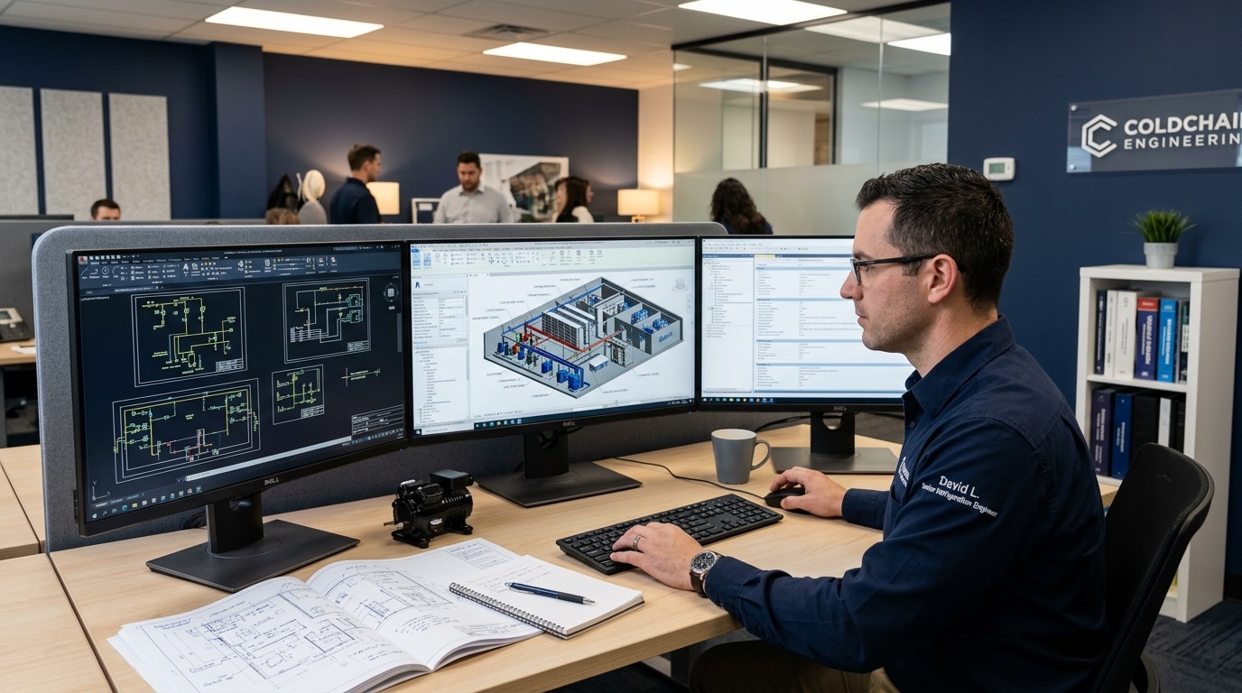 Progettazione ingegneristica 3D BIM di impianti di refrigerazione commerciale e industriale
